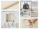 Rolling Laundry Hamper with Removable Bag, Large Capacity Laundry Basket on Wheels, XL, Cream & 29023507