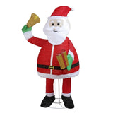 6FT Lighted Santa Claus Holding Bell Christmas Yard Decorations, Pre-lit Pull Up Santa with 200 Warm 76027268
