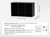 Wooden Document Storage Box Adjustable File Sorter 24 Compartments Black 05355748