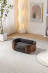 ZUN Scandinavian style Elevated Dog Bed Pet Sofa With Solid Wood legs and Walnut Bent Wood Back, W794125914