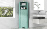 ZUN Tall Bathroom Corner Cabinet, Freestanding Storage Cabinet with Doors and Adjustable Shelves, MDF WF293800AAC