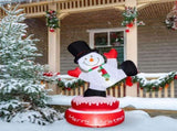 4.8 ft Animated Christmas Inflatable Snowman with Rotating Motor and 3 LED Lights, Multicolor 12538049