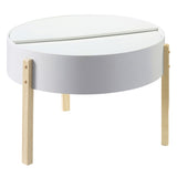 ZUN White and Natural Coffee Table with Hidden Storage B062P186476