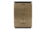 ZUN Modern Style 5-Drawer Chest Made With Mango Wood and Finished with Brass Metal B009128311