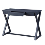 ZUN Charcoal 1-Drawer Writing Desk with X-shaped Base B062P185695