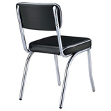 Black and Chrome Upholstered Side Chairs B062P145561