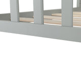 Wooden Baby Toddler Bed Children Bedroom Furniture with Safety Guardrails Gray 65296253