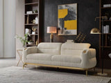Zoe Modern style Sofa made with wood and Gold accents in Cream G150109333