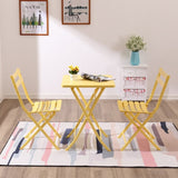 3 Piece Patio Bistro Set of Foldable Square Table and Chairs, Yellow W1586P143173