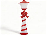 5FT Red & White Lighthouse with 110 Warm White LEDs, Fabric-Covered Christmas Light Decor, US Plug 17597569