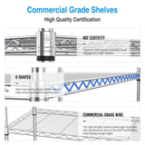 3 Tier Wire Shelving Unit, 1050 LBS NSF Height Adjustable Metal Garage Shelves, Heavy Duty W155091055