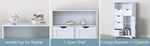 ZUN Modern White Wooden Storage Cabinet with Five Drawers and One Doors,Free-standing Cupboard for W1673P145236