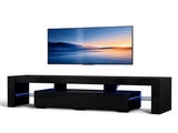 High Gloss TV Stand with RGB LED Lights, 61.4" x 13.8" x 15.7", MDF UV 13779734