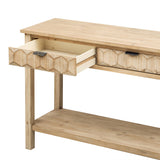 U_STYLE Fir Veneer Modern Stylish Console Table with Honeycomb Design,Suitable for Study,Entryway, N711P230811O