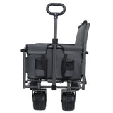 3-in-1 Convertible Folding Wagon Cart with Bench Seat & Storage - 500lbs Heavy-Duty Utility Wagon, W2932P312717