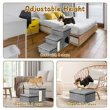 Dog Stairs for Bed and Couch 42cm H, Foldable Dog Stairs for Small Older Dogs Cats, 4 in 1 66767320