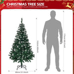 ZUN 5 FT Artificial Snow Tipped Christmas Tree, Unlit Christmas Pine Tree with 480 Branch Tips and 66007395