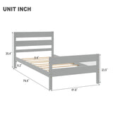 ZUN Twin Bed with Headboard and Footboard,Grey 96667636