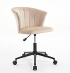 ZUN Home Office Chair, Velvet Fabric Swivel Flower Shape Computer Desk Chair for Home Office or Bedroom W2725P190511