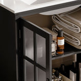 30" Modern Bathroom Vanity with Ceramic Sink, Bathroom Vanity Cabinet with Tempered Blurred Glass N817P279904B