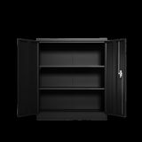 ZUN Metal Storage Cabinet with 2 Doors and 2 Shelves, Lockable Steel Storage Cabinet for Office, Garage, 73262502