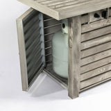 54inch Outdoor Fire Table Steel Fire Pit Table with Wood Grain Surface W853P166783