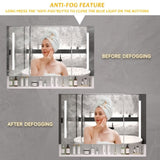 Modern 39x28 inches bathroom cabinets, medicine cabinets with mirrors and LED lights, bathroom 95799541