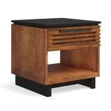 24" Side Table, Fully Assembled, Black with Bourbon Finish B108131541