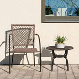 Cast Aluminum Outdoor Side Table, Anti-Rust Outdoor Round End Table, Patio Coffee Bistro Table for 65174540