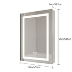 ZUN 26x20 inch Bathroom Medicine Cabinet with LED Mirror, Anti-Fog, Waterproof, 3000K~6000K Single Door W1738100834