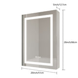 ZUN 26x20 inch Bathroom Medicine Cabinet with LED Mirror, Anti-Fog, Waterproof, 3000K~6000K Single Door W1738100834