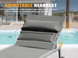 Outdoor Patio Chaise Lounge Set of 3, Aluminum Pool Lounge Chairs with Side Table and Wheels, W1859P172270
