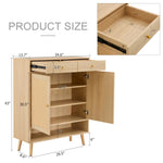 ZUN Modern minimalist storage cabinet, rattan shoe cabinet, bed top cabinet. Beautiful shape, suitable W1151P151510