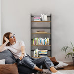 ZUN Bookshelf, Ladder Shelf, 4 Tier Tall Bookcase, Modern Open Book Case for Bedroom, Living Room, 47123647