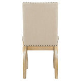 TREXM Set of 4 Dining chairs Wood Upholstered Fabirc Dining Room Chairs with Nailhead WF291264AAE