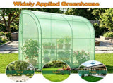 7 x 3.5 x 7 Feet Lean-To Walk-In Greenhouse with 3-Tier Shelves, Waterproof & Sun-Proof PE Wall 74278180