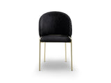 Onyx Modern Style 2PC Chairs made with Velvet fabric and Gold coated metal Legs - Black B009P332650