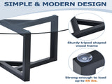 ON-TREND Round Glass Coffee Table Modern Cocktail Table Easy Assembly with Tempered Glass Top & WF293702AAB