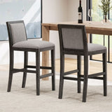 30.5 Inch Height Bar Stools set of 2, Rubber wood Frame,fabric Sponge cushion and Upholstered N780P192217B