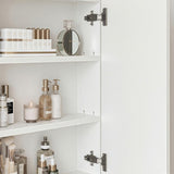 White particleboard, acrylic frame, 71*50.8*15cm, 1 door, 2 shelves, LED mirror cabinet, three-tone 66112088