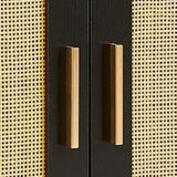 Side panel buffet cabinet with natural rattan door, rattan storage cabinet with adjustable shelves, W1320138012