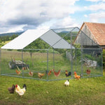 ZUN 10 x 10 ft Large Metal Chicken Coop, Walk-in Poultry Cage Chicken Hen Run House with Waterproof 15937218