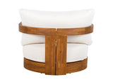 Premium Acacia Wood Outdoor Club Chair, Curved Tub Design, Water-Resistant Cushions, All-Weather N767P314269B