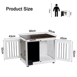 ZUN Doodle dog cage,kennel with 2 doors, dog crate interior furniture, heavy duty wooden dog cage for W1687P179804