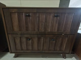 Medieval-style modern shoe cabinet, upright shoe storage unit with vertical grooved finish, W1706P465289