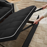 1 versatile foldable sofa bed in 3 lengths, modern sofa sofa sofa velvet pull-out bed, adjustable W2151127337