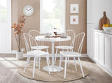 Dakota Industrial Dining Table in White Steel and White Wood by LumiSource B202P223341
