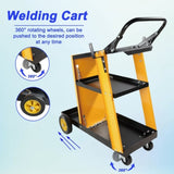 ZUN Multi Function 3 tier Welding Cart. gas bottle and accessory storage.Welding Heavy Duty Cart for Tig W227P220286