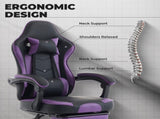 Gaming Chair, Ergonomic Computer Chair with Footrest and Massage Lumbar Support, Height Adjustable W2367P288700