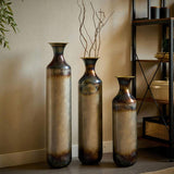 Floor metal vase modern style decoration droplet shaped white metal vase 3-piece set gorgeous W2796P290476